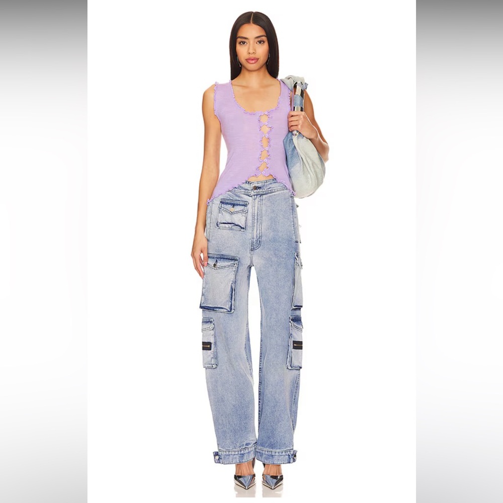 NWT EB Denim Utility Cargo Jeans in Rain Wash - Picture 3 of 14